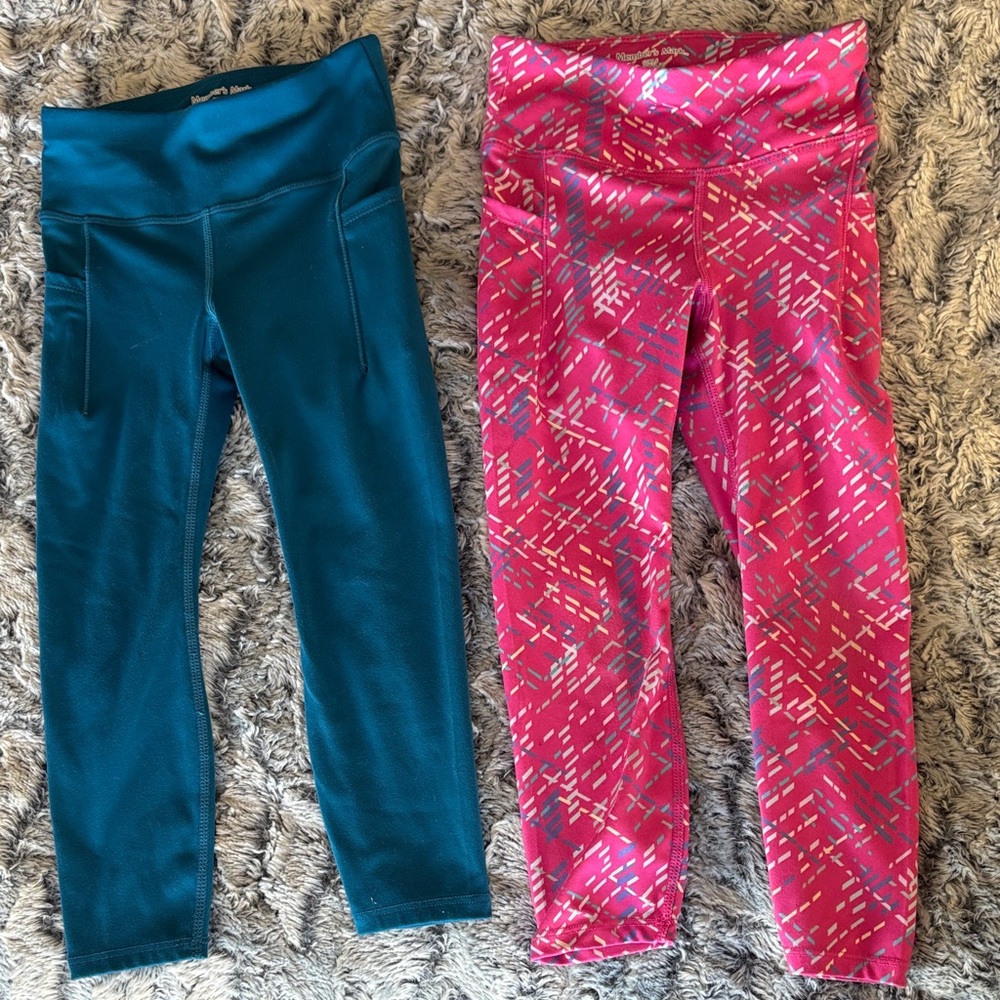 Vibrant Pink and Teal Kids Leggings